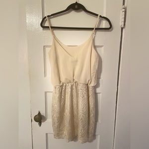 White Sequined and Sheer Dress